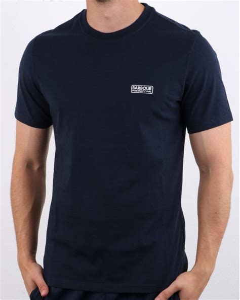 Barbour Small Logo T Shirt In Navy 80s Casual Classics