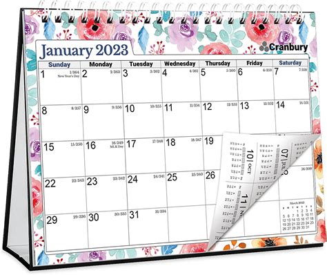 Buy Cranbury Small Desk Calendar 2023 8x6 Floral Standing Desk