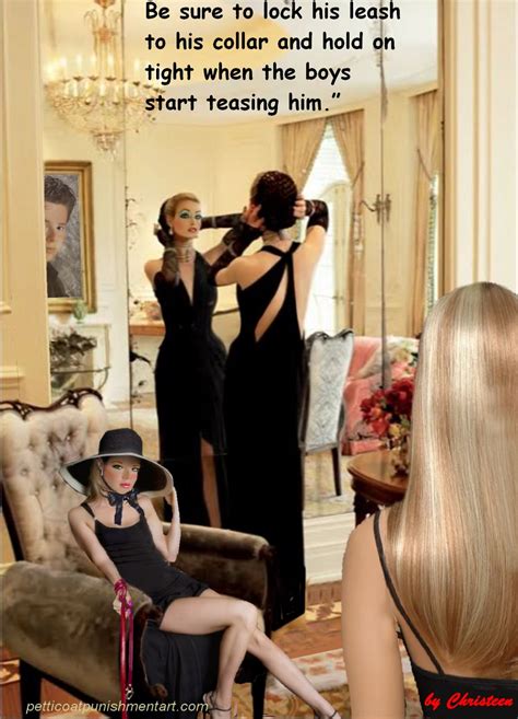 A Woman In A Black Dress Is Looking At Herself In The Mirror With Her Reflection