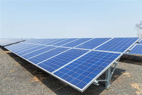 Close Up Rows Array Of Solar Cells Or Photovoltaics In Solar Power