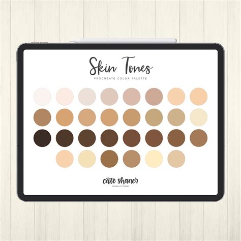 Skin Tones Procreate Color Palette Skin Tones Palette Instant Download