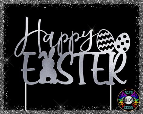 Cake Topper Happy Easter svg dxf jpg png files Bunny | Etsy