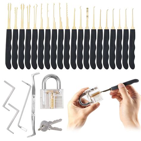 Premium Titanium Lock Picking Tool Set Lock Pick Set With Transparent