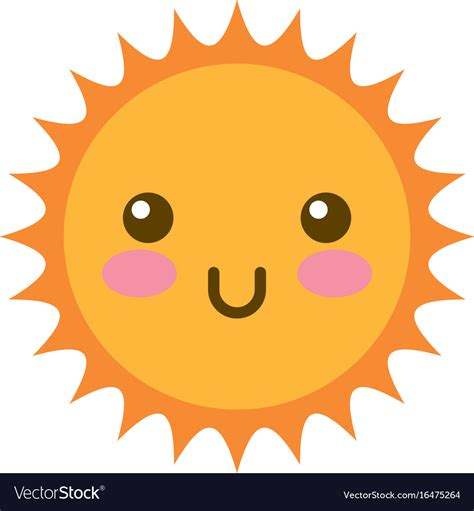 Cute Sun Kawaii Character Royalty Free Vector Image