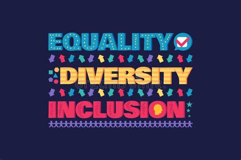 Diversity Banner Or Flyer With Lettering Equality Stock Illustration