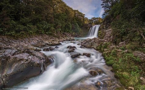 Download Wallpaper New Zealand Waterfall River Forest Free Desktop