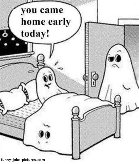 ghost sheet marital affair cartoon ~ funny joke pictures