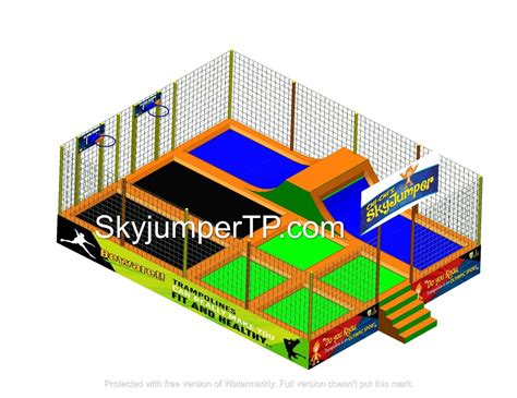 SkyJumper Custom Size Trampoline Park Indoor And Outdoor Equipment Model Name Number STPI At