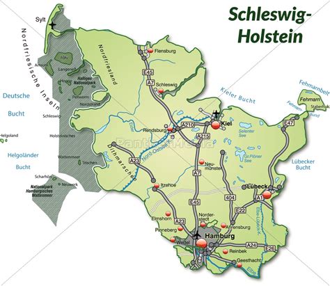Geimpfte, genesene und getestete dürfen vom 17. Karte von Schleswig-Holstein mit Verkehrsnetz in ...