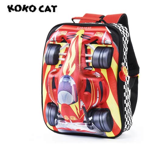 Kokocat Cartoon 3d Kid Children School Backpack Cool Gold Car Bags Boys