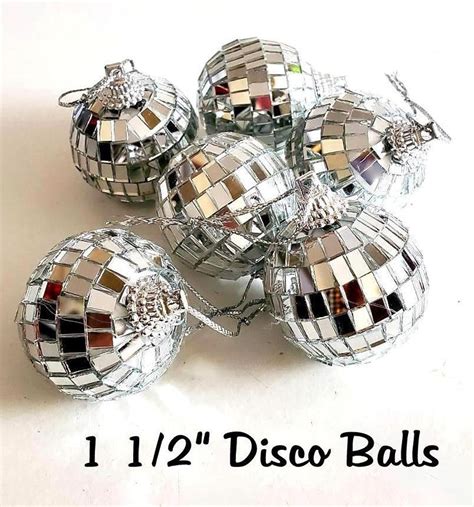 1 12 Inch Set6 Mini Disco Balls Small Disco Balls Silver Etsy