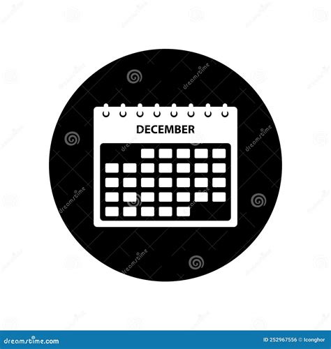 December Calendar Icon Stock Vector Illustration Of Icon 252967556