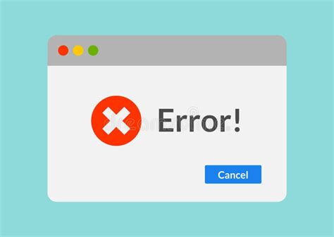 Error Message Computer Window Alert Popup System Error Vector Icon
