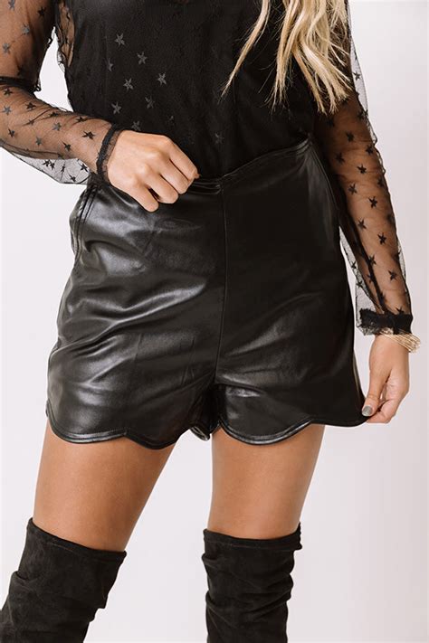 The Bailor Faux Leather Shorts • Impressions Online Boutique