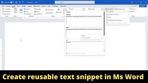 Create Reusable Text Snippets In Ms Word With Auto Text Windows And Mac