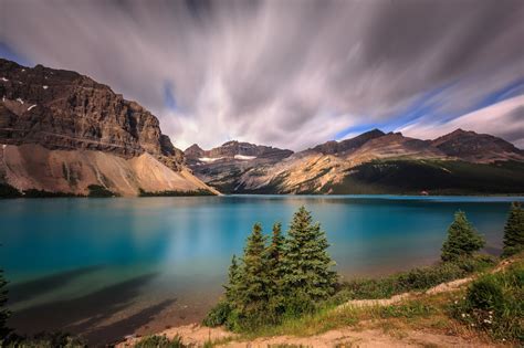 Фото Банф Канада Alberta Bow Lake Горы Природа Парки Озеро 2048x1365