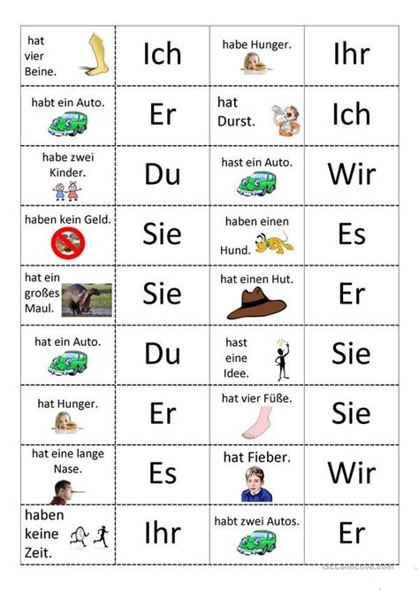 Das Verb Haben Deutsch Lernen Deutsch Lernen Spiele Deutsch