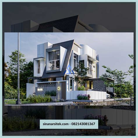 Desain Rumah Modern Kontemporer 2 Lantai Bapak Teguh