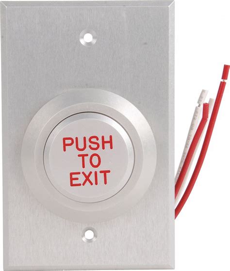 Dortronics Push To Exit Button Single Gang 3 In Height 3 In Width