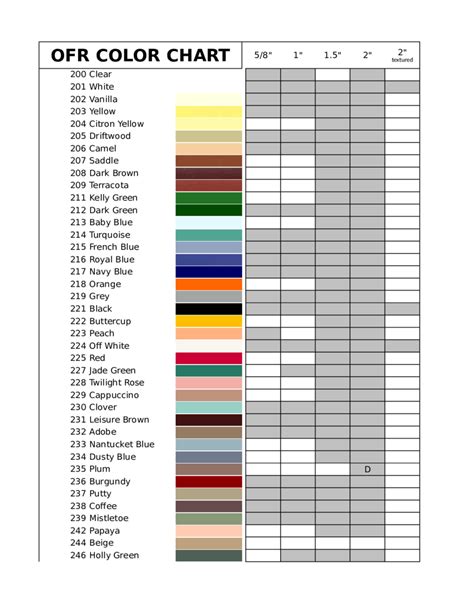 2023 Color Chart Fillable Printable Pdf And Forms Handypdf