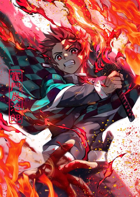 39 demon slayer tanjiro metal poster anime demon anime anime art