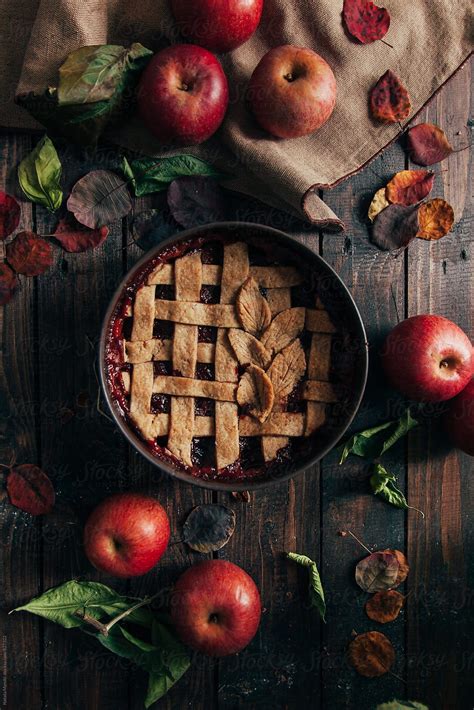 Rustic Apple Pie On Wooden Table By Nataša Mandić Apple Pie Rustic