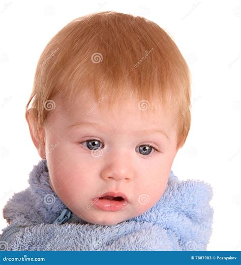 Portrait Of Baby Boy In Blue Dress Stock Image Image Of Human Baby
