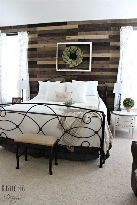 My husband and i spent a couple weekends building my dream pallet wall for our son's big. Master Bedroom Pallet Wall | Pallet wall bedroom, Wood ...