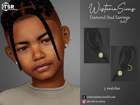 The Sims Resource Diamond Stud Earrings Kids