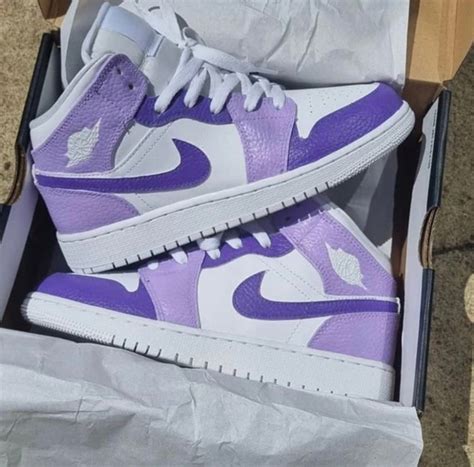 Purple Customised Jordan 1 Customs Shoes Etsy