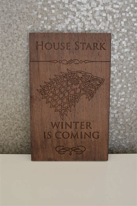 Stunning Game Of Thrones House Stark Wooden Emblem