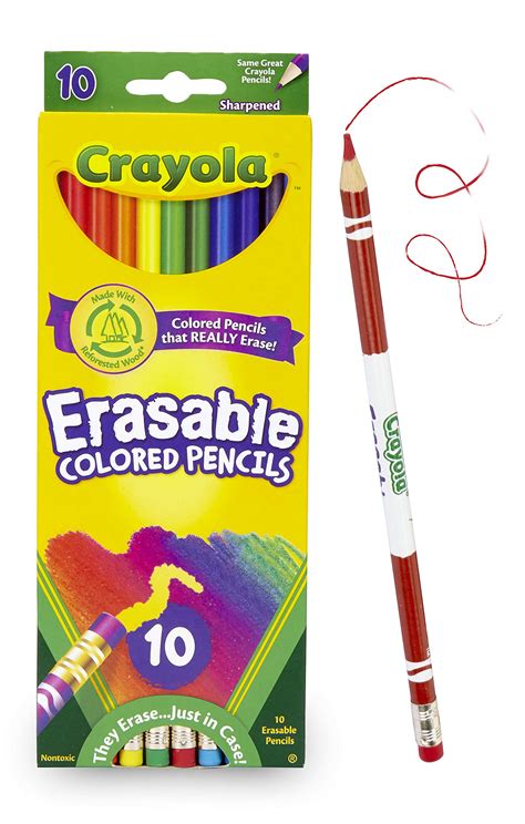 Crayola Erasable Colour Pencil Pack Of 10 Pencils Free First Class