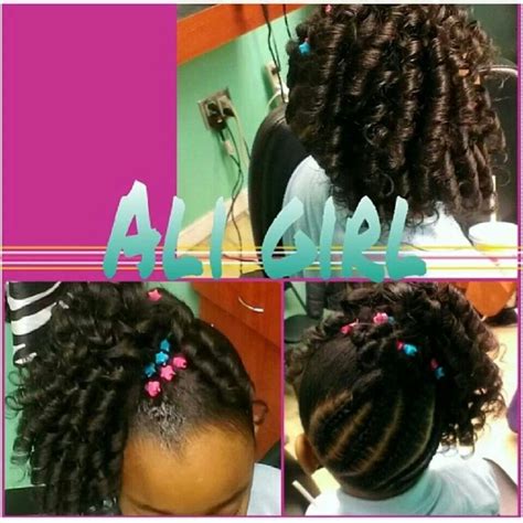 Kids hairstyles for girls with curly hair. Little girl hairstyle- braided back with spiral curls ...