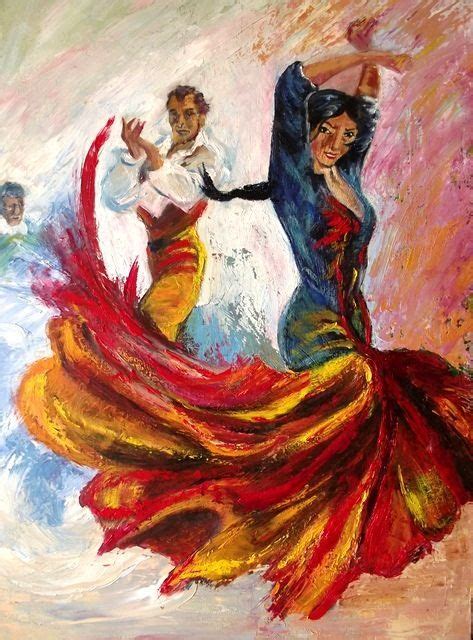 Peinture Couple De Flamenco Flamenco Dancing Tango Dance Ballroom Dancing Lart Du Portrait