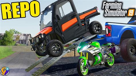 Fs19 Repo Motorcycle 23000 Towing Repo Farming Simulator 19 Youtube