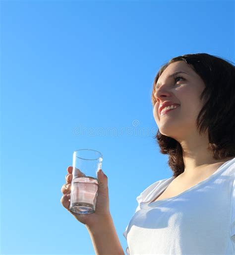 Thirsty Young Woman Drinking Cold Water Stock Photo Image Of Healthy