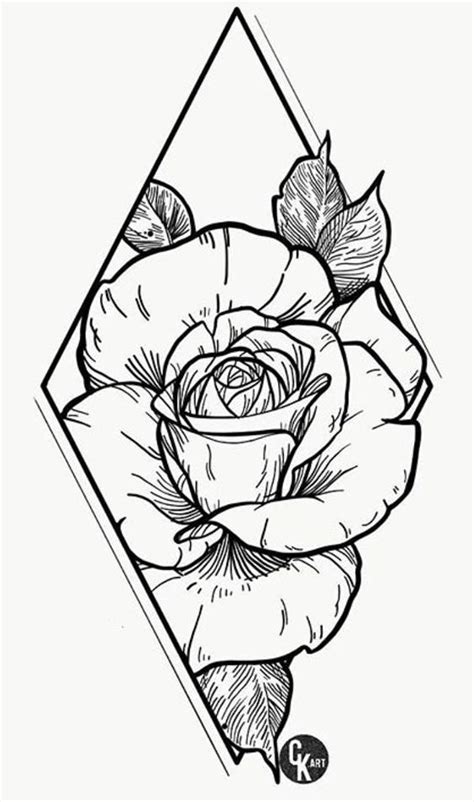 A Black And White Rose Tattoo Design