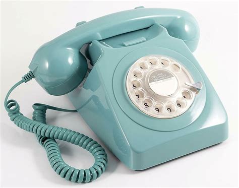 Vintage Rotary Phone Blue Retro Telephone Collectors T Desk Office