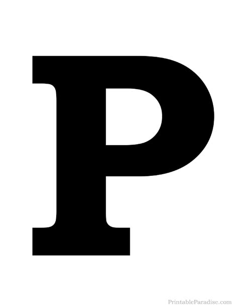 Printable Letter P Silhouette Print Solid Black Letter P