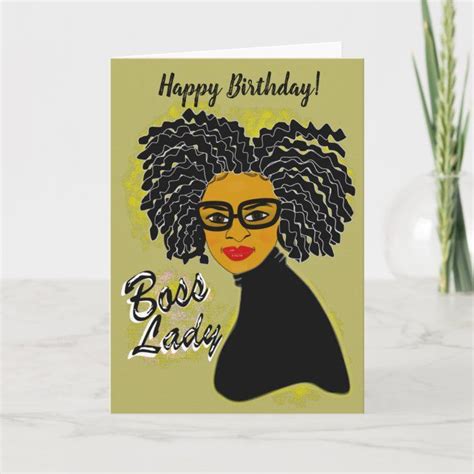 Boss Lady Happy Birthday African American Card In 2021