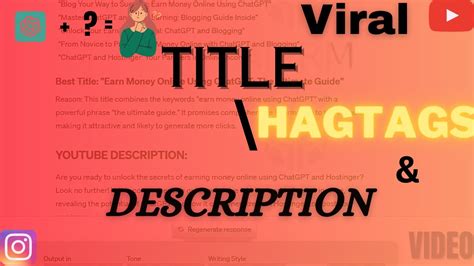 "Unlock the Secrets: How to Generate Clickbait YouTube Titles /hagtags