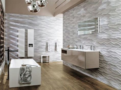 Here are some examples of how tile can be used for specific design effects in small bathrooms. Porcelanosa wave tile for shower install | Bathroom Ideas ...