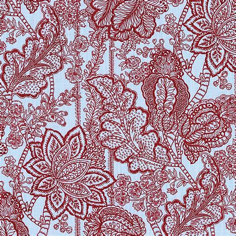 Avie Red And Blue Floral Upholstery Fabric In 2020 Floral Upholstery
