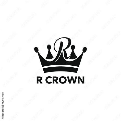 Crown Logo Silhouette With Initial R Letter Vector Stock Vector Adobe