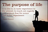 The purpose of life is to live it, to taste experience to the utmost ...