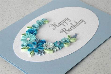 Handmade Quilling Birthday Card Quilled Flowers Design Baa