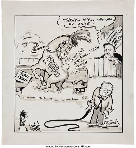 Harry S Truman Original Civil Rights Themed Political Cartoon Lot