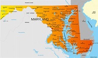 Maryland Map - Guide of the World