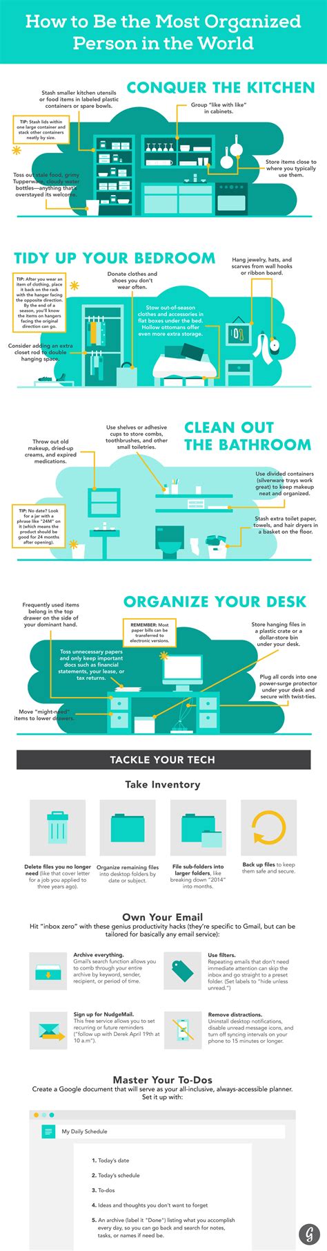 How To Be The Most Organized Person In The World Infographic Visualistan
