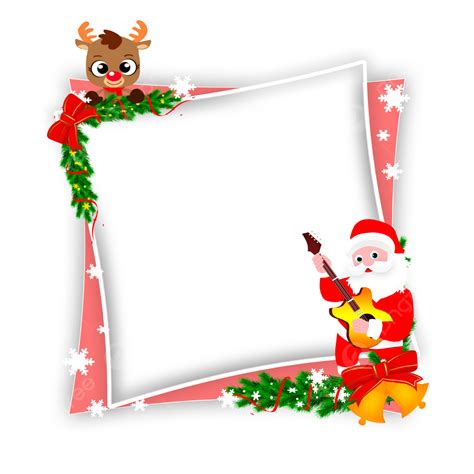 Christmas Frame Design With Santa And Raindeer Christmas Merry
